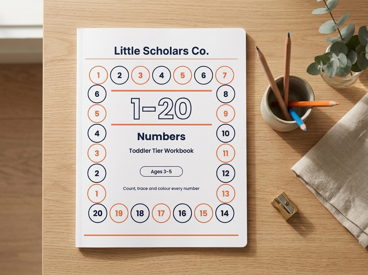 Numbers 1–20: Count, Trace & Colour — Toddler Tier